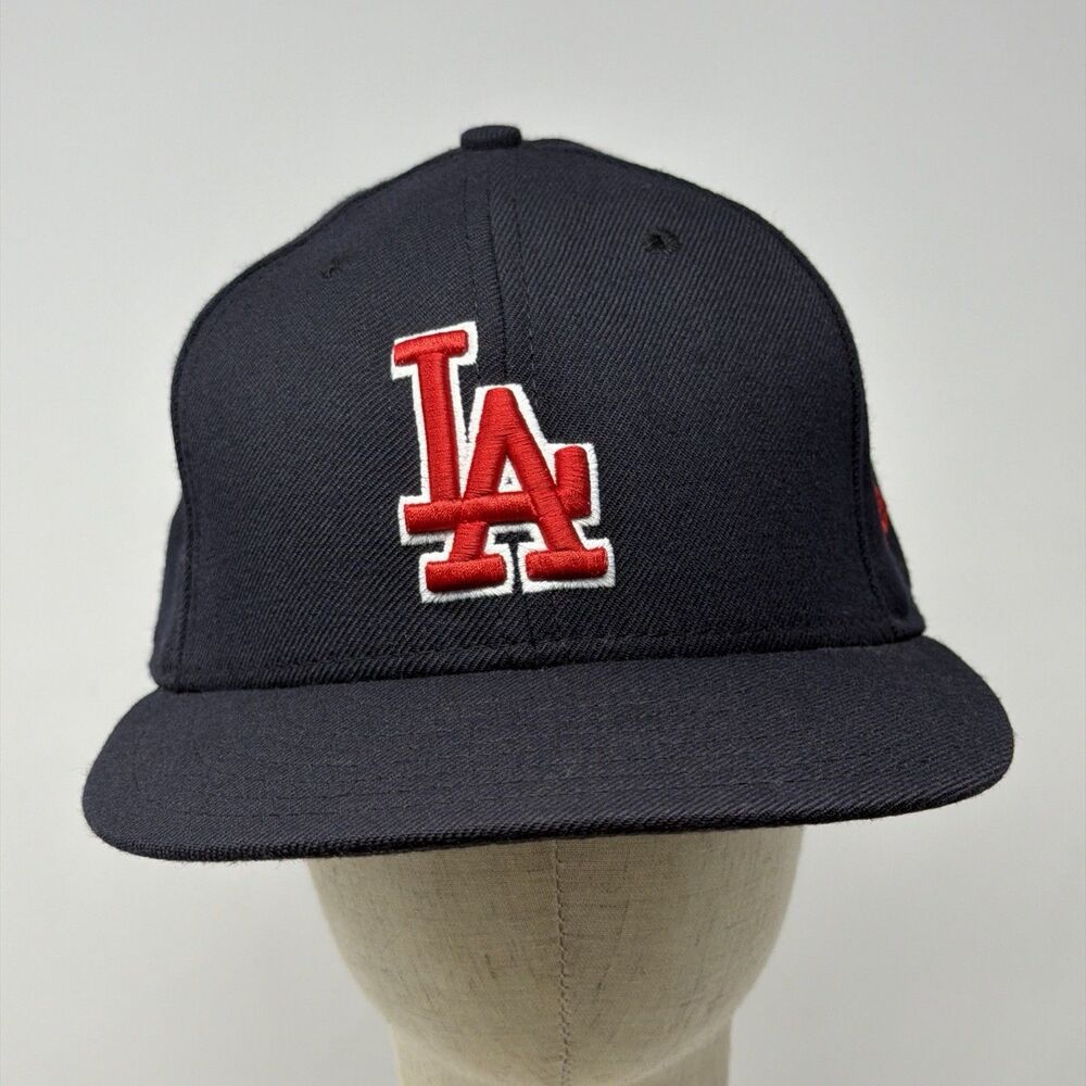 New Era 59FIFTY Los Angeles Dodgers Hat 7 1/2 Navy MLB Fitted Cap